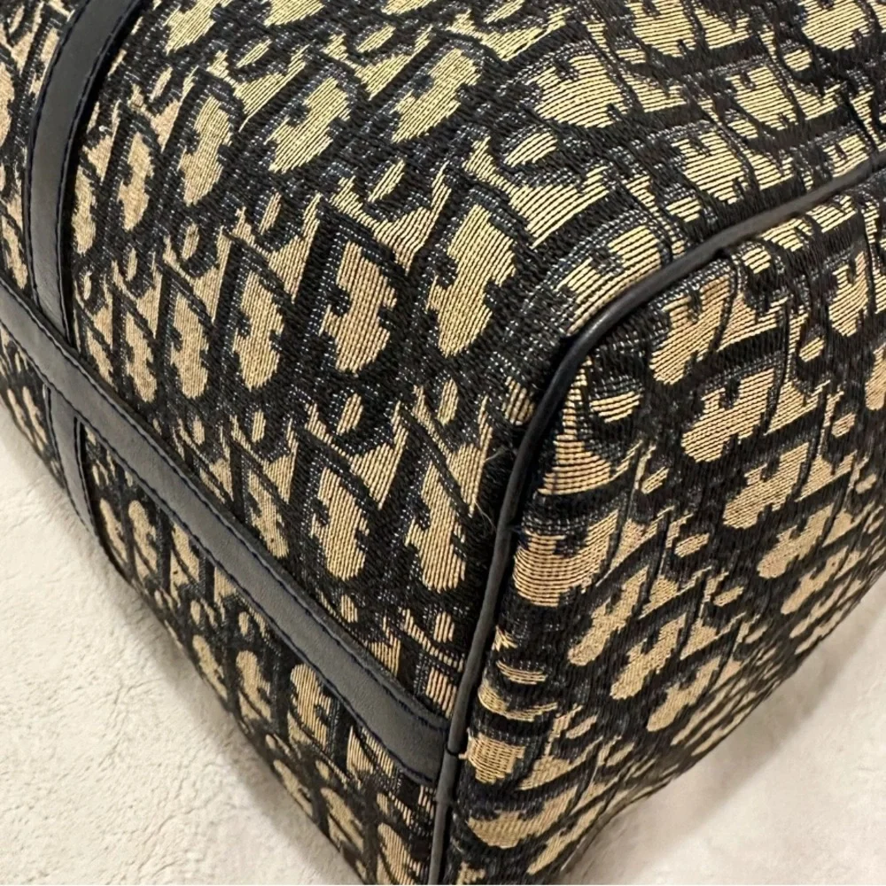 Vintage dior blue and Tan Monogram bowling / Boston bag! - Picture 10 of 15